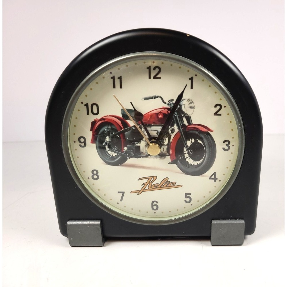 Relic‎ Motorcycle Desk Mantle Clock New Battery